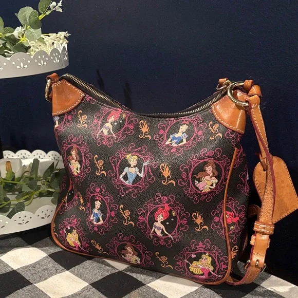 Dooney & Bourke Black and Brown Princess Shoulder Bag - Picture 6 of 11